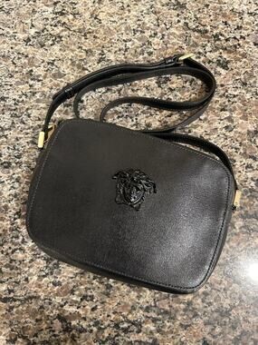 Versace Medusa Palazzo Crossbody Bag Black / Gold Hardware SPB-SAL (338815)